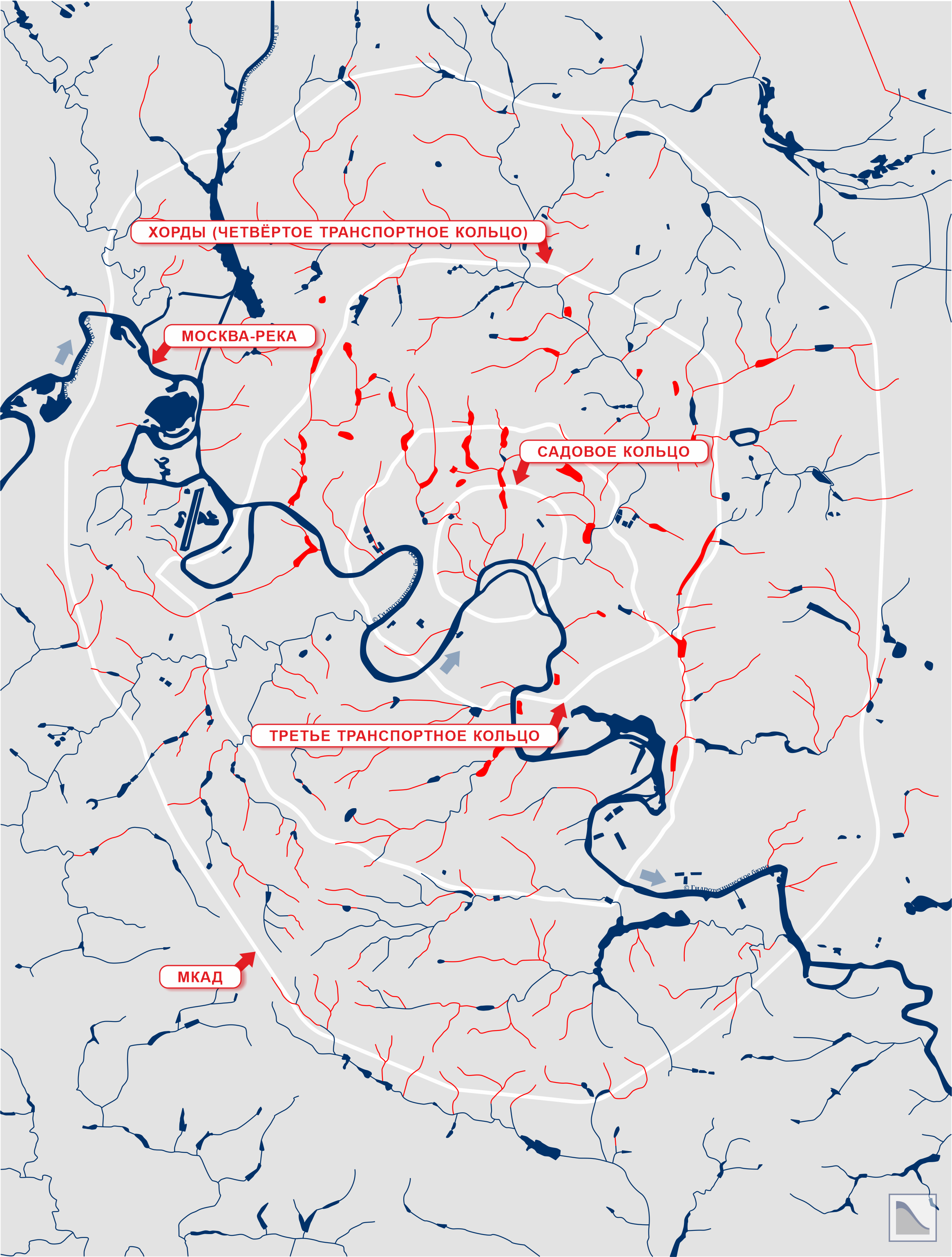 Водные объекты (реки и пруды) Москвы